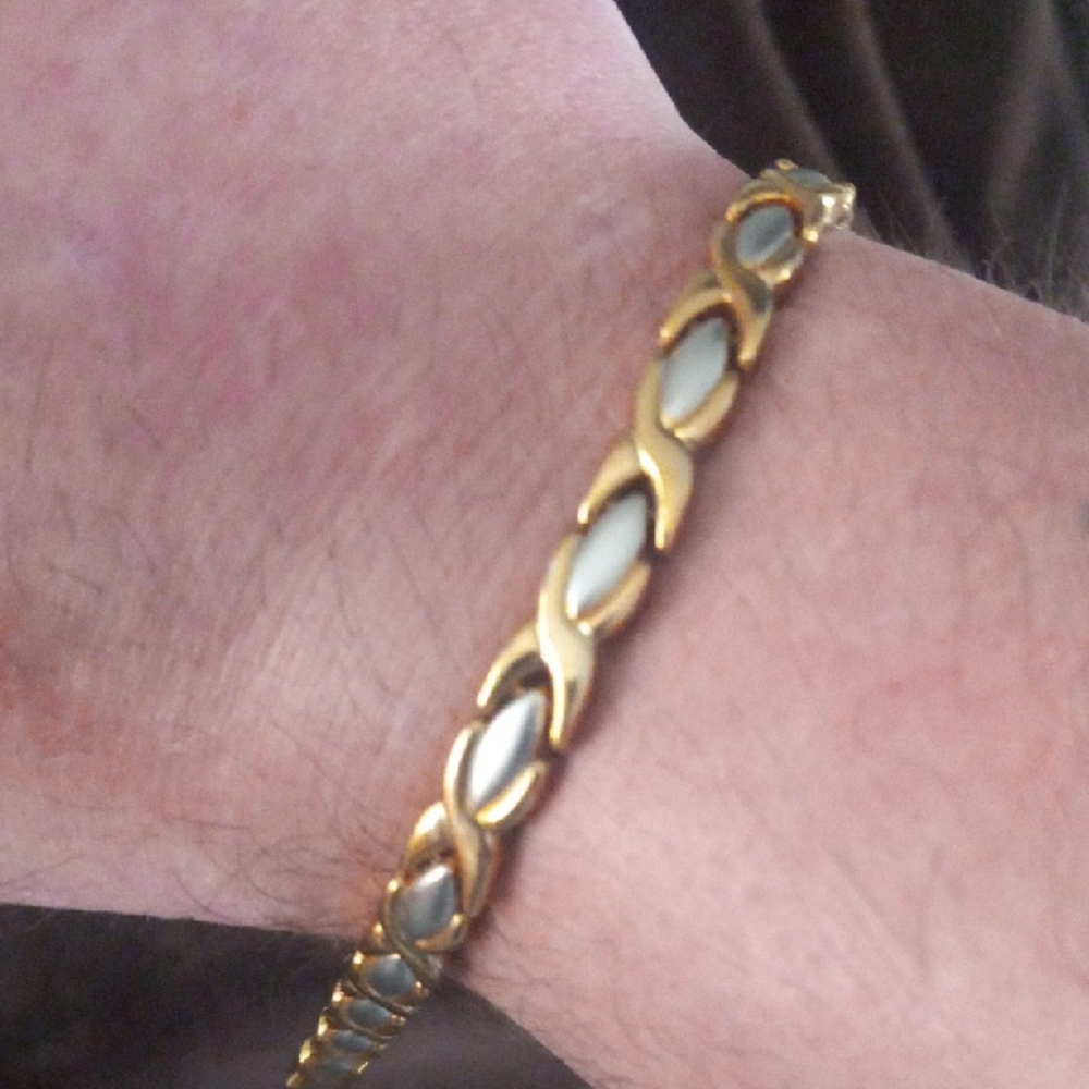 Elegant Gold and Silver Mens Bracelet.